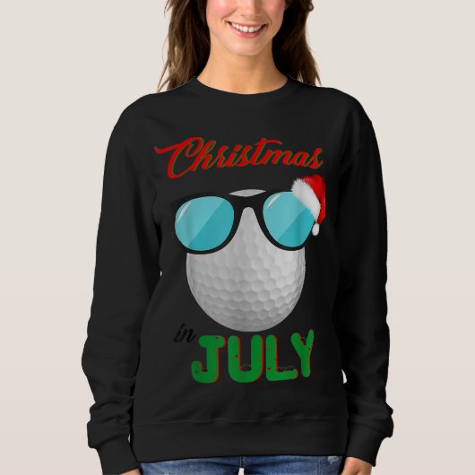 Sweatshirt Christmas à July Golf Glasses Santa Hat Su (Devant)