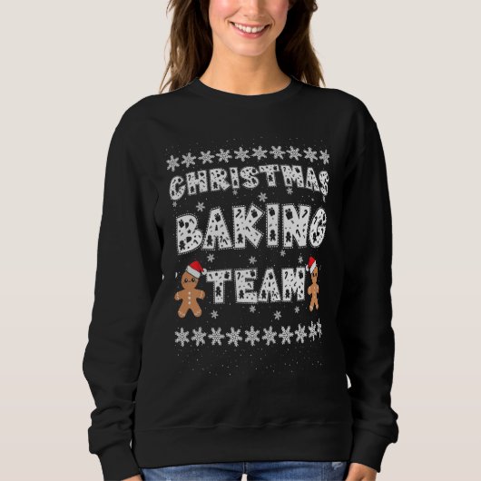 Sweatshirt Christmas Baking Team Gingerbread Men With Xmas Ha (Devant)