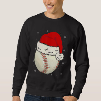Sweatshirt Christmas Baseball Ball Santa Hat Xmas Boys Catche