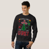 Sweatshirt Christmas Begins With Christ Jesus Cross Christian (Devant entier)