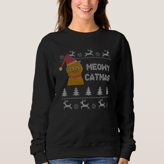 Sweatshirt Christmas Cat (Devant)