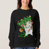 Sweatshirt Christmas Cat Calico frappe sur xmas tree kitty cu (Devant)
