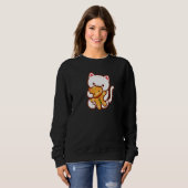 Sweatshirt CHRISTMAS CAT Eating GINGERBREAD CAT Cookie (Devant entier)