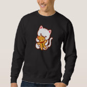 Sweatshirt CHRISTMAS CAT Eating GINGERBREAD CAT Cookie (Devant)