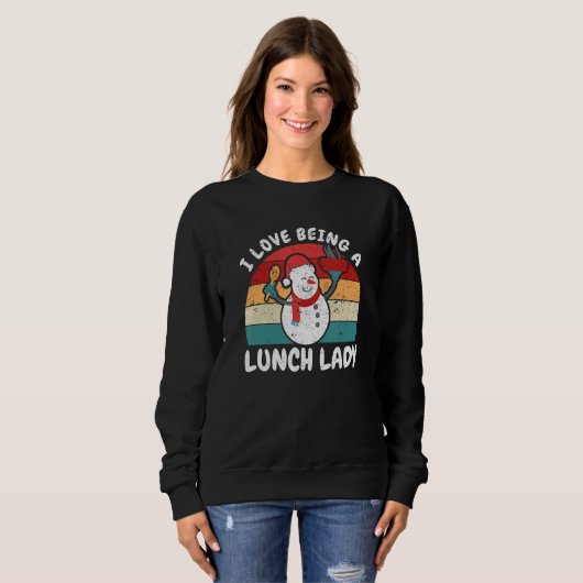Sweatshirt Christmas Chef Snowman Xmas Ladys I Love Being A L (Devant entier)