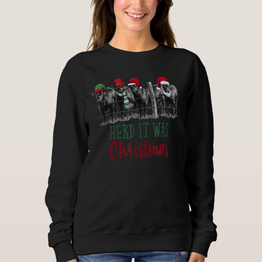 Sweatshirt Christmas Cows Cute Cow Herd That It Was (Devant)