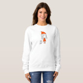 Sweatshirt Christmas Cute Funny Père Noël Girl Cat Nom du des (Devant entier)