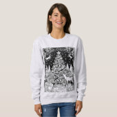 Sweatshirt Christmas deer trees snow ladies  sweat-shirt  (Devant entier)