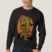 Sweatshirt Christmas Dinosaur rex Halloween Pumpkin  Cool (Devant)