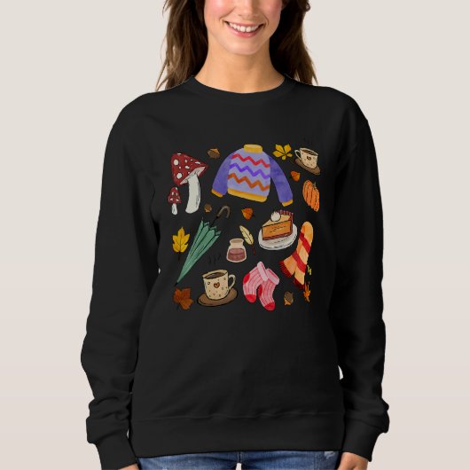 Sweatshirt Christmas Doodles Tis' The Season Retro Funy Cooki (Devant)