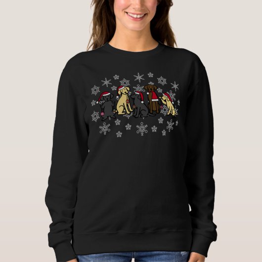 Sweatshirt Christmas Five Labradors (Devant)