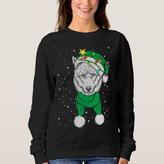 Sweatshirt Christmas for men women kids ELF Wolf (Devant)