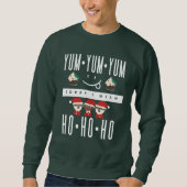 Sweatshirt Christmas Ho Ho Ho Funny Foodie Citation Typograph (Devant)