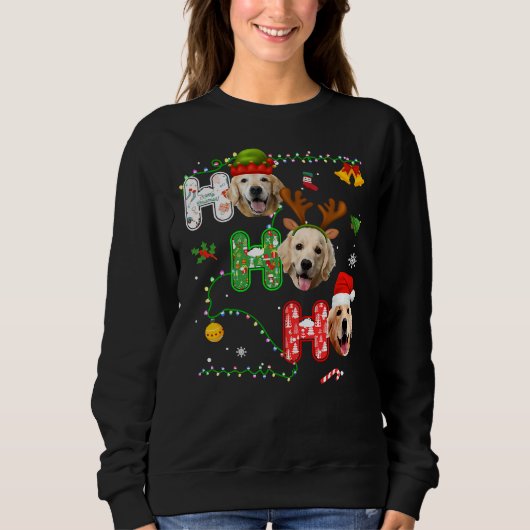 Sweatshirt Christmas Ho Ho Ho Golden Retriever 351 (Devant)