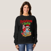Sweatshirt Christmas In July  Santa Claus Summer Vacation Bea (Devant entier)