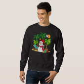 Sweatshirt Christmas In July Snowman On Palm Tree Tropical Be (Devant entier)