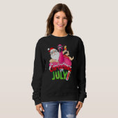 Sweatshirt Christmas In July Summer Flamingo Float Xmas (Devant entier)