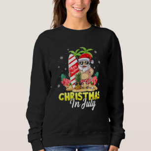 Sweatshirt Christmas In July Surfing Santa Summer Beach Vacat
