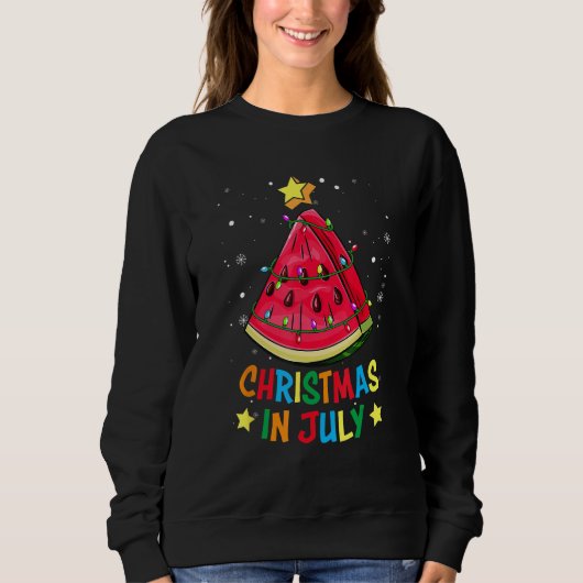 Sweatshirt Christmas In July Watermelon Christmas Tree Summer (Devant)