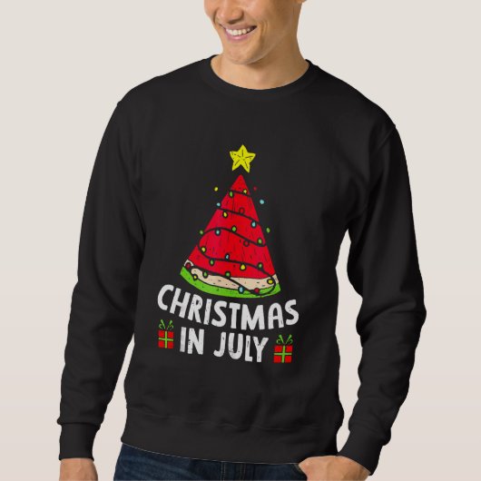 Sweatshirt Christmas In July Watermelon Summer Vacation Beach (Devant)