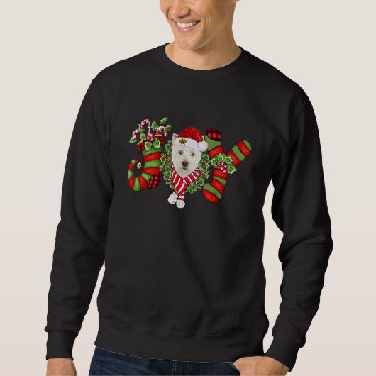 Sweatshirt Christmas Joy Dwarf Stocking West Highland White T (Devant)