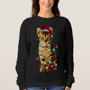 Sweatshirt Christmas Kitten Xmas Cat Tree Santa Hat Christmas