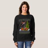 Sweatshirt Christmas Lights Dachshund Dog  Xmas Ugly Sweater (Devant entier)