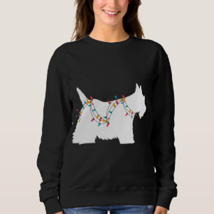 Sweatshirt Christmas Lights Scottish Terrier un Amoureux des
