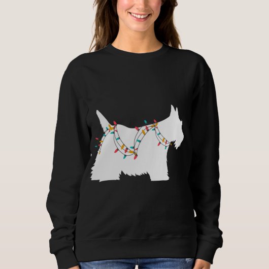 Sweatshirt Christmas Lights Scottish Terrier un Amoureux des (Devant)