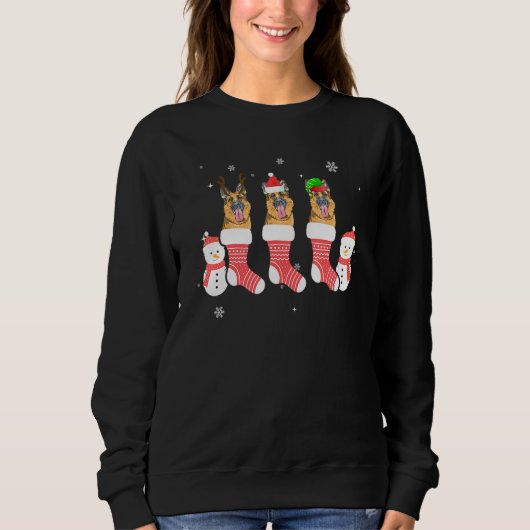 Sweatshirt Christmas Pajama Australian Cattle Dog Xmas Socks (Devant)