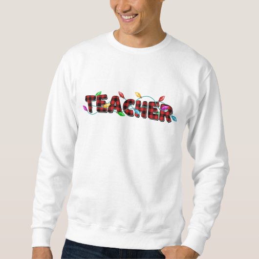 Sweatshirt Christmas Plaid Teacher (Devant)