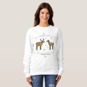 Sweatshirt Christmas Reindeer Couple Ajouter des noms et l'an (Devant entier)