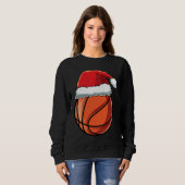 Sweatshirt Christmas Santa Hat Basketball Player Funny Boys X (Devant entier)