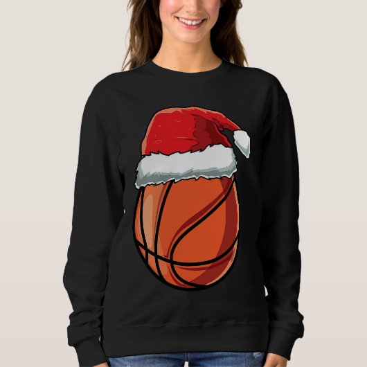 Sweatshirt Christmas Santa Hat Basketball Player Funny Boys X (Devant)