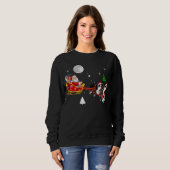Sweatshirt Christmas Santa Riding Border Collie Santa Hat Xma (Devant entier)
