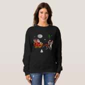 Sweatshirt Christmas Santa Riding Boston Terrier Santa Hat Xm (Devant entier)
