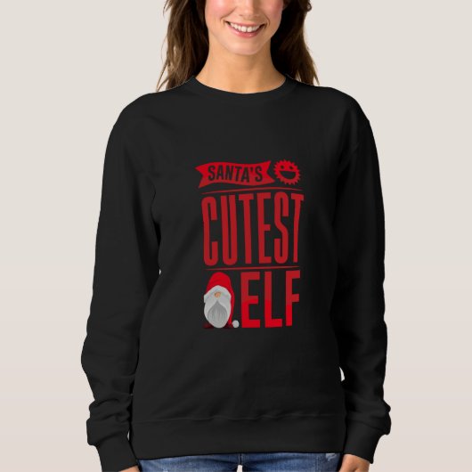 Sweatshirt Christmas Santa's Cutest Elf (Devant)