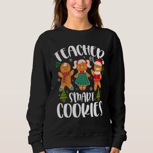 Sweatshirt Christmas Teacher Cute Gingerbread Cookies (Devant)