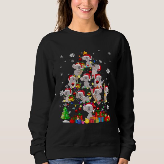Sweatshirt Christmas Tree Light Santa Koala Bear Animal (Devant)