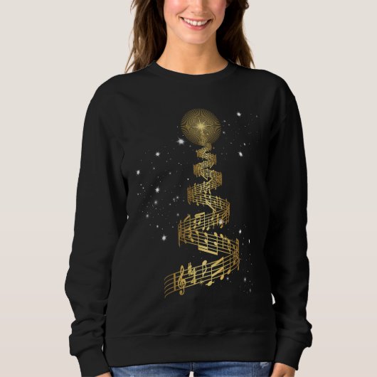 Sweatshirt Christmas Tree Music Notes Musical Christmas Carol (Devant)