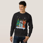 Sweatshirt Christmas Tree Snowman Reindeer Book Stack Librari (Devant entier)
