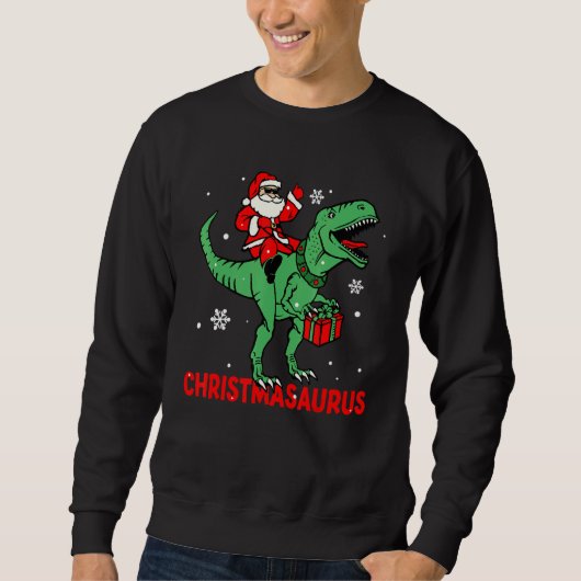 Sweatshirt Christmasaurus Santa Dinosaur Rex Christmas Pajama (Devant)
