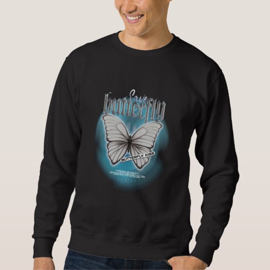 Sweatshirt Chrome Butterfly Edgy Aesthetic Streetwear (Devant)