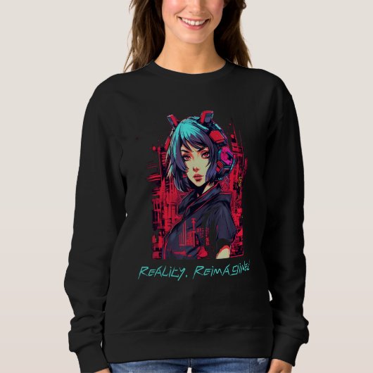 Sweatshirt Chroniques Cybernétiques Sci-Fi Robot Girl Quest (Devant)