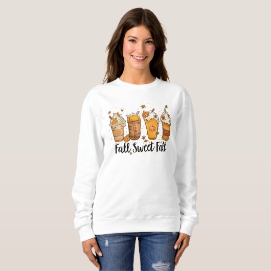 Sweatshirt Chute douce Automne Citrouille Spice Coffee Cup (Devant entier)