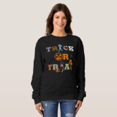 Sweatshirt Chute ou traitement Halloween (Devant entier)