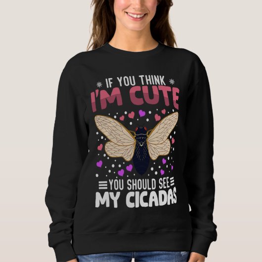 Sweatshirt Cicadas Heart Valentine's Day Animal For Womens Ki (Devant)