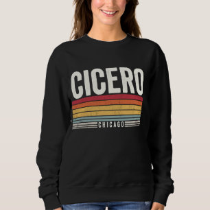 Sweatshirt Cicero Illinois Retro Sunset, Cicero Chicago