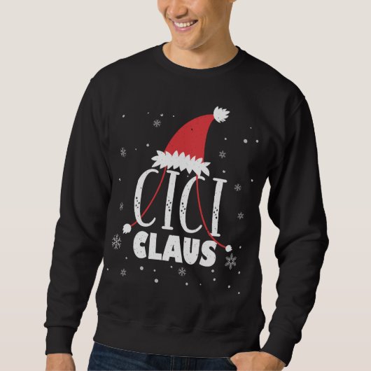 Sweatshirt Cici Claus Santa Hat Cute Grandma Cici Noël F (Devant)