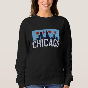 Sweatshirt Ciel de Chicago Illinois États-Unis Silhouette de
